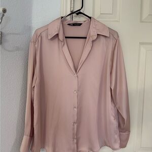 Zara Light Pink Button-Down Shirt